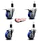 Service Caster 3.5'' Blue Poly Swivel 1-3/8'' Expanding Stem Caster Set 2 Total Lock Brakes, 4PK SCC-EXTTL20S3514-PPUB-BLUE-2-S-2-138 - alternate 2